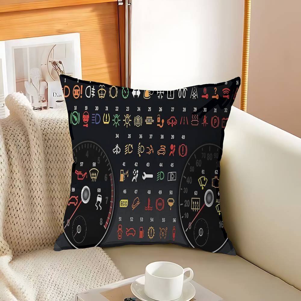 Car Dashboard Pattern Cushion Cover Pillow Cover Decor Pillowcase Printed Cushion Case for Couch