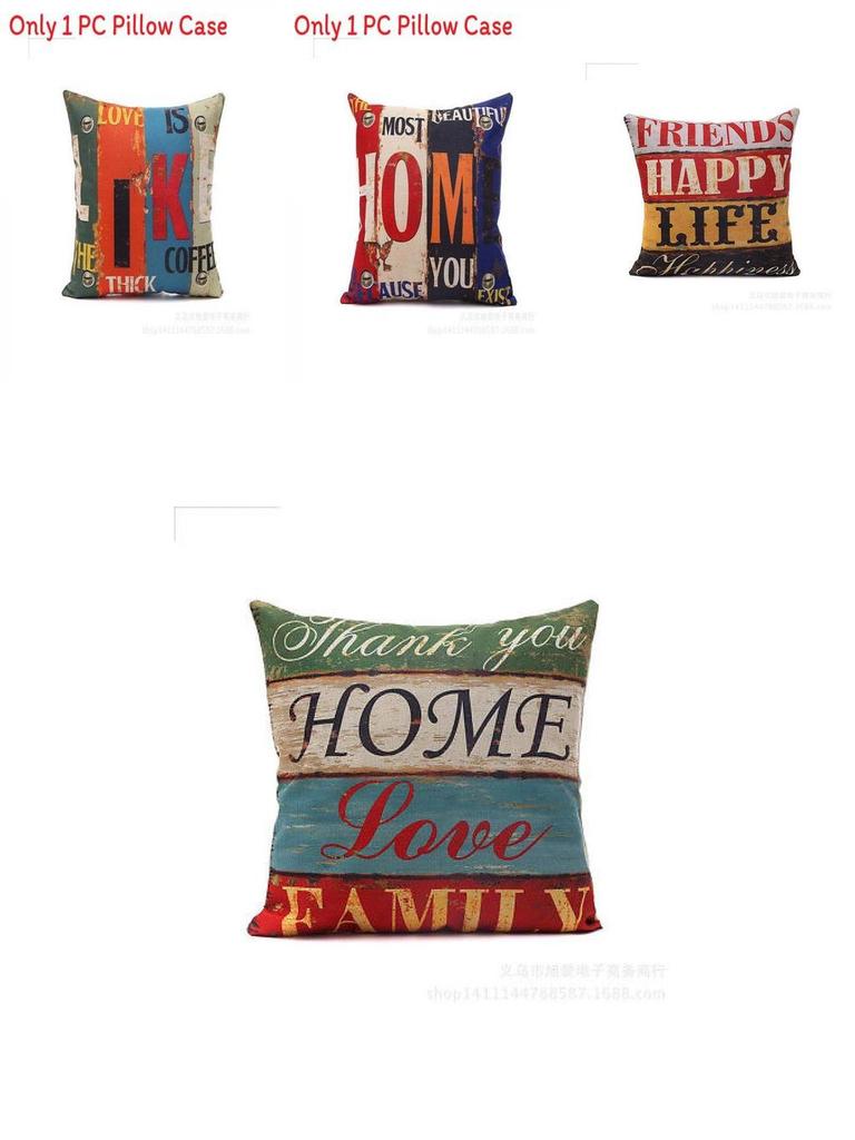 Premium Housse De Coussin Carr Coton Imprim Lettres Rtro Mlang For Timeless Elegance