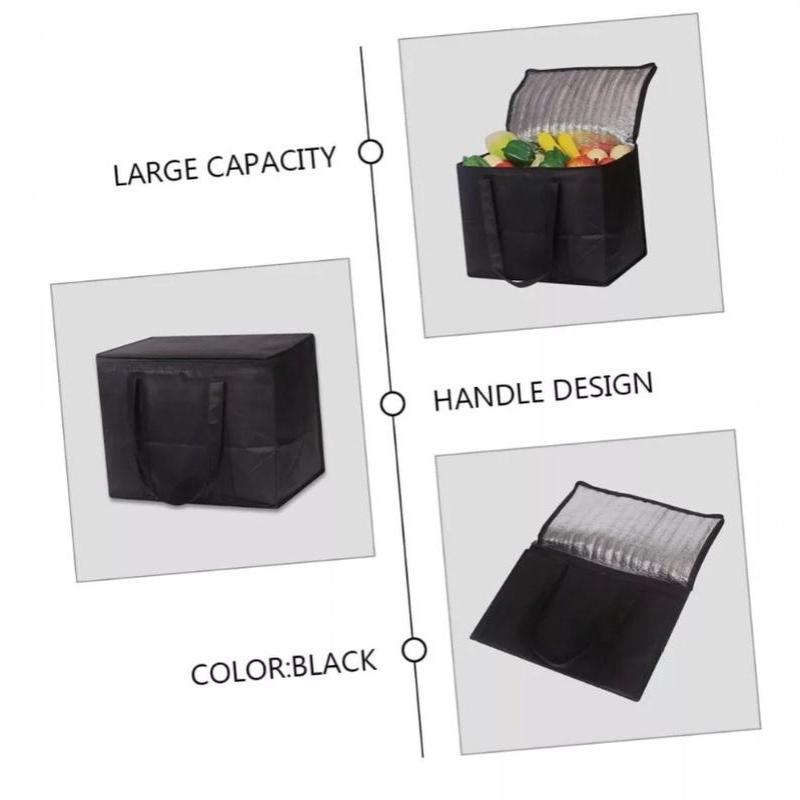 Grand Sac Isotherme Anti-fuite pour Livraison de Nourriture Sac Glacière Thermique Portable Réutilisable pour Restauration à Emporter Épicerie Pique-nique Voyages