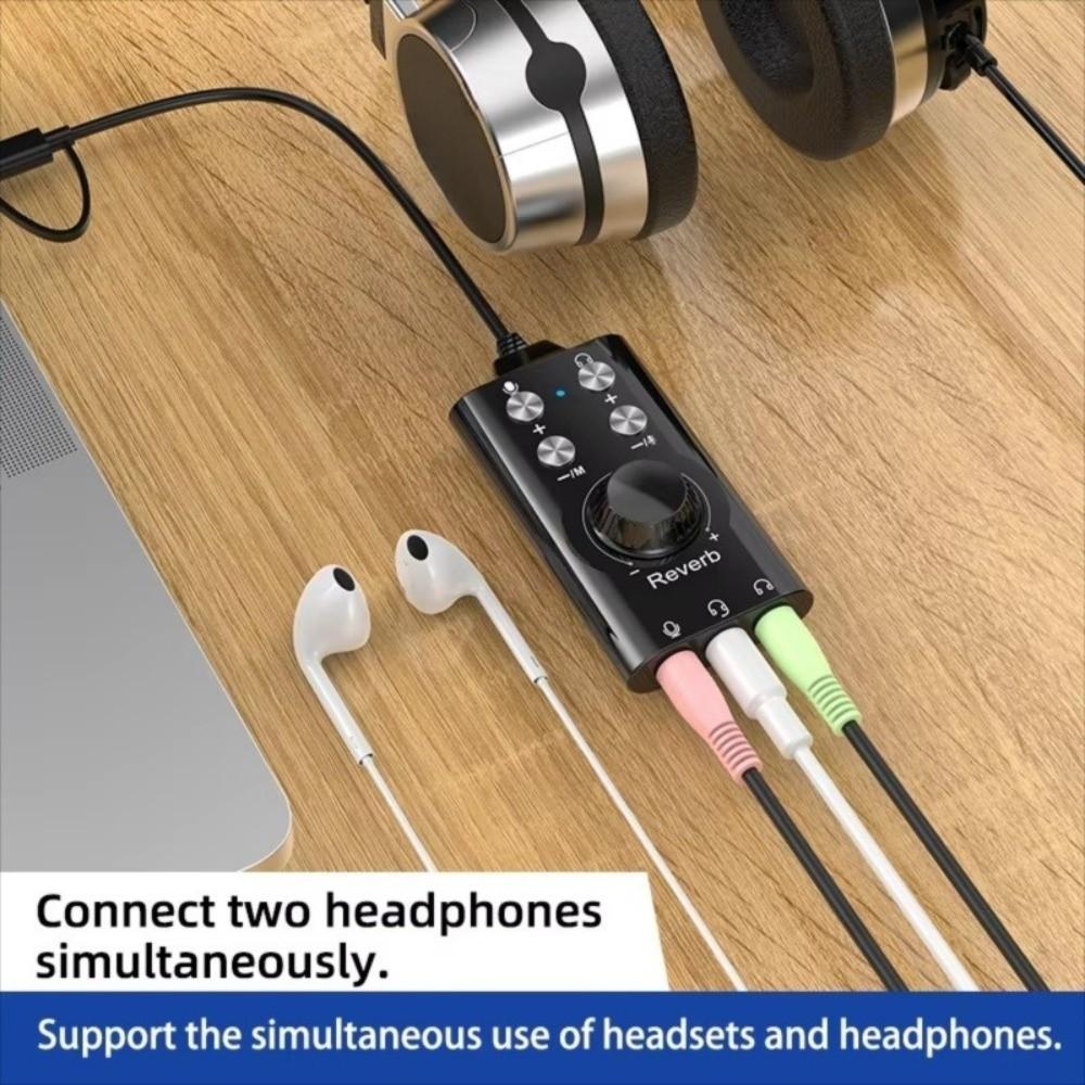 External USB Sound Card ABS Computer Voice Changer New Audio Adapter