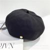 Autumn and winter woolen warm beret painter hat small love octagonal bud hat showing face small retro pumpkin hat