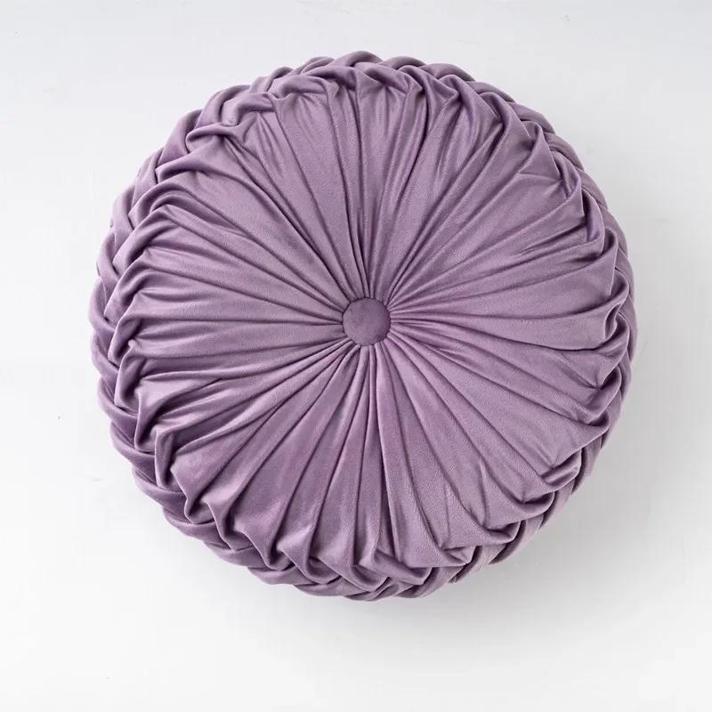 Hand-sewn Light Luxury Small Pumpkin Wheel Round Pillow Available for All Seasons Living Room Sofa Tatami Cushion