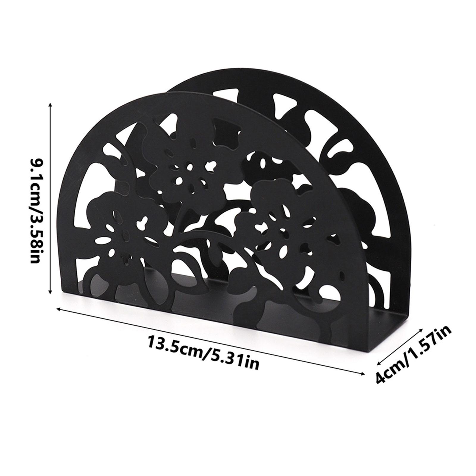 

Modern Hollow out Napkin Holder Paper Tissue Dispenser for Coffee Shop Kitchen Hotel Countertop Decorative Holiday Gift чёрный