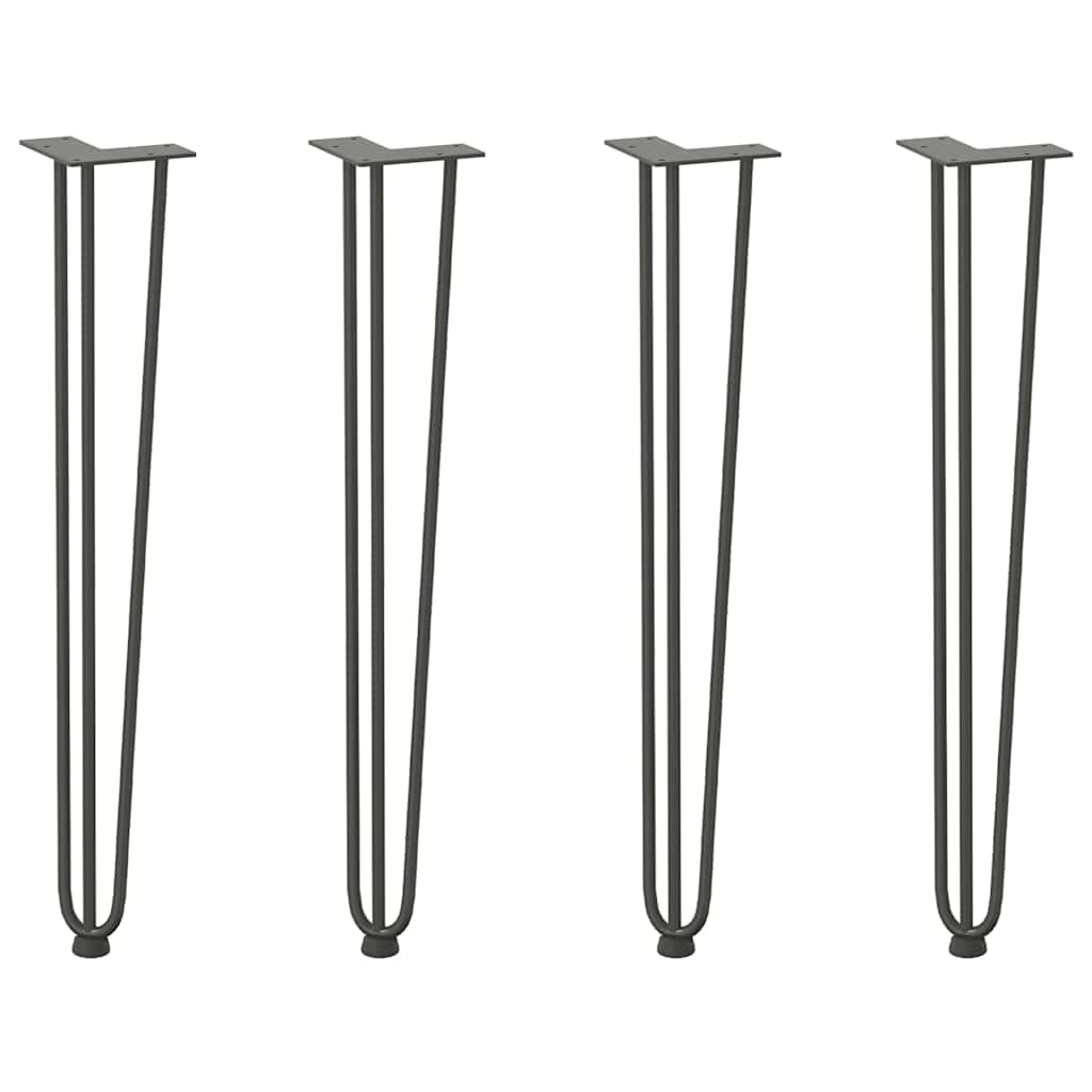 Vidaxl Nogi Do Stołu Hairpin, 4 Szt., Antracyt, 72 Cm, Lita Stal