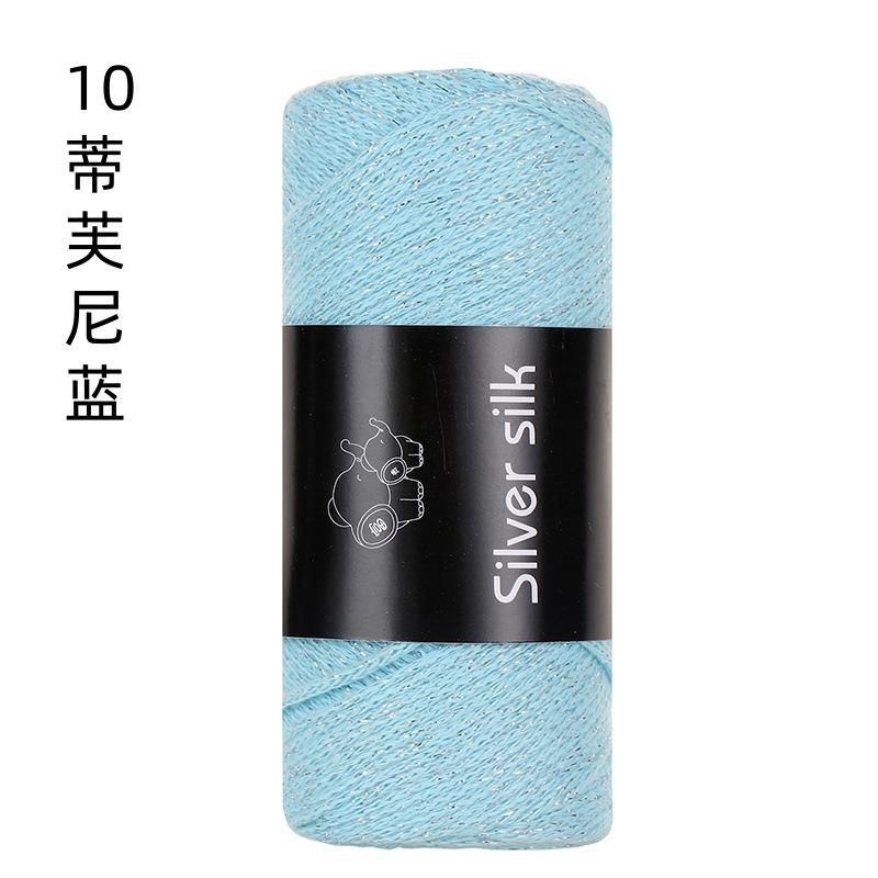 150g Sparkling Thread Silver Wire Hollow Cotton, 2mm Handmade DIY Crochet Butterfly Broken Silver Bag Hat Round Strand Yarn