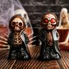 New Creative Standing Skeleton Figurine Halloween Mask Figurine Decoration Resin Craft Gift Horror Atmosphere Desktop Decoration