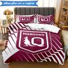 3PCS Australia Maroons Rugby Team Emblem Bedding Set 2D Printing (Includes 1 Duvet Cover + 2 Pillowcases Coreless), Bedroom decor,Fan gift