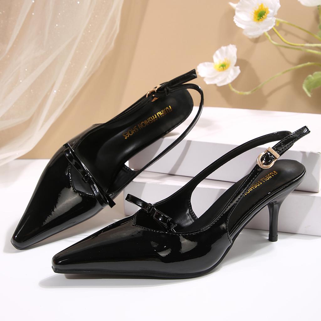 Summer Pointed Toe Women Sandals Elegant Fashion Singbacks Femme Shoes Ladies Elegant Low Heel Stripper Party Sandalias Tacones
