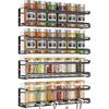 Spice Rack Wall Mounted 4 Pack,Space-Saving Spice Organizer for Spice Jars and Seasonings,Screw or Adhesive Hanging Spice Rack Organizer for Your