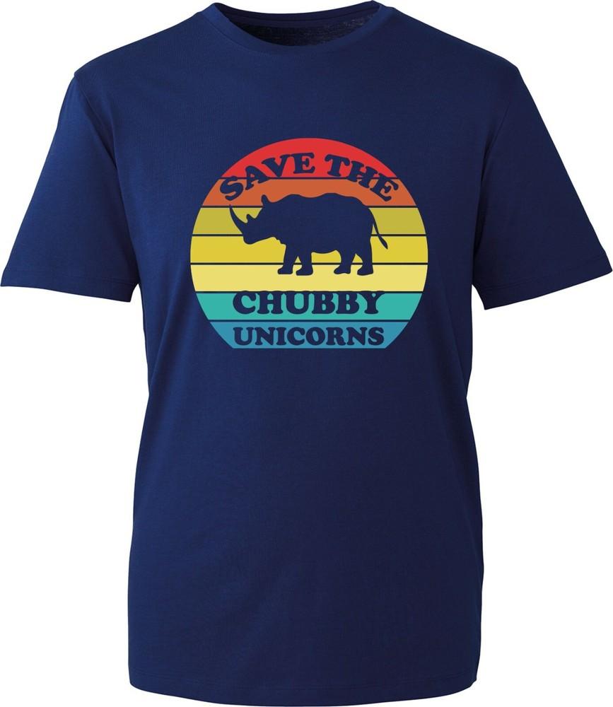 Save The Chubby Unicorn Tshirt Rhinoceros Vintage Funny Animal Lovers Gifts Top S