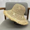 Lafite Hollow Sun Protection Large Brim Straw Hat for Women, UV Protection Beach Sun Hat for Summer