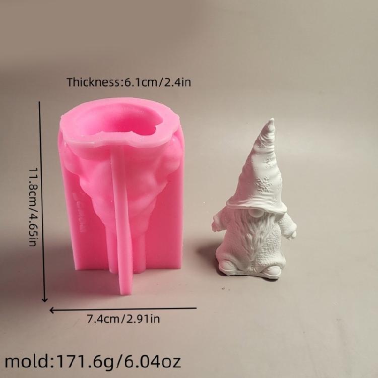 Gnome Figurine Shaped Ornament Mold Flexible Silicone Christmas Desktop Decoration Mold Living Room Embellishment Mould