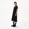 Broadcast Elegant Waist-Cinching Short Sleeve Mid-Length Black Dress
