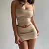 Y2k Nuova Sexy Gonna da Donna Moda Monocolore Canotte Pacchetto Fianchi Gonne Corte Femminile Primavera Estate Slim Mini Gonne Tubo Top Set