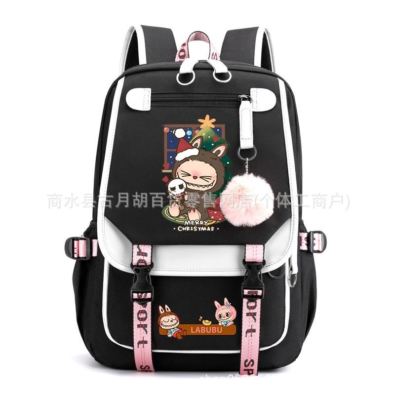 School Bag Printed Backpack USB Port Anime Cartoon Student Large Capacity Canvas Bag