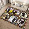 Japanische Katze Anime Retro Cartoon Geschenk Teppich für Schlafzimmer Wohnzimmer Sofa Zuhause Fußmatte Dekor, Großer Kinder Spiel Nicht-rutschfester Bodenbelag