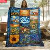 Pc Retro Owl Thin Blanket - Lightweight Flannel Throw for Sofa, Bed, Travel Livingroom and Bed - Digital Printing Fleece Blanket