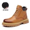 Martin boots men's autumn mid-top boots casual British style thick-soled tooling big yellow boots