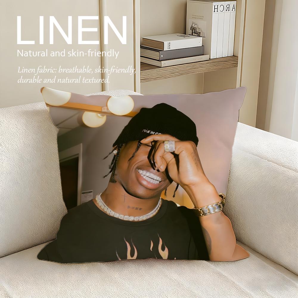 Music Travis Scott Cushion Cover Pillowcase Set Pcs X X Breathable Washable Sofa Cushion Cover