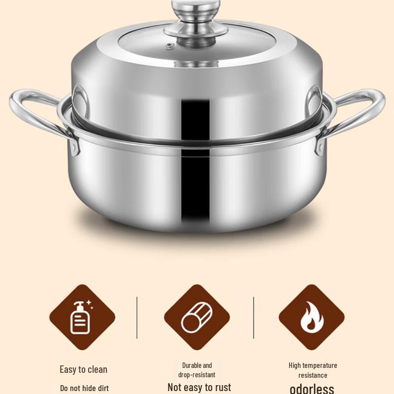Yifuler EFSS-S011 28cm Vielseitiger Suppentopf Dämpfer