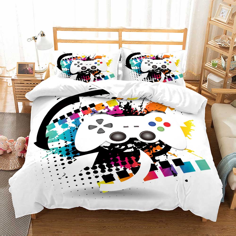 Print Game Bedroom Bedclothes Pillowcases Duvet Cove Set For Boy Fashion Design Teenager Bedding Set For Boys Full Twin Queen