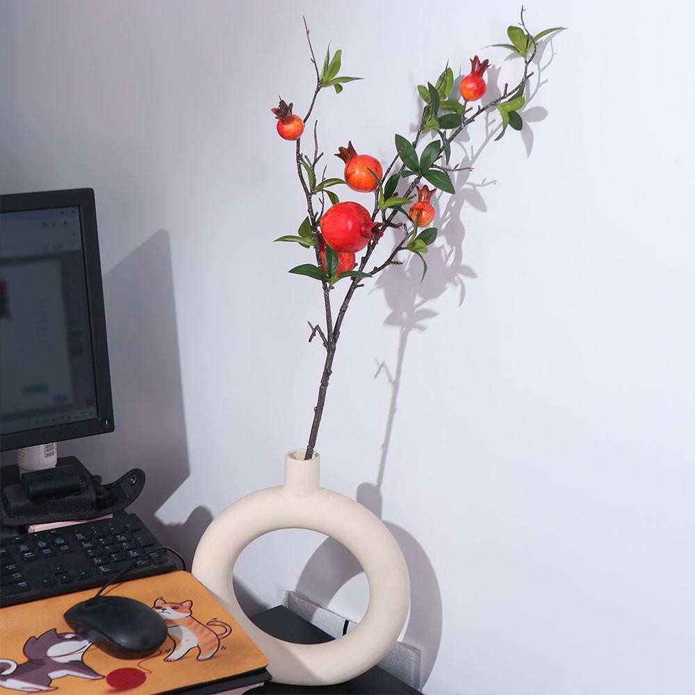 6-Fruit Artificial Pomegranate Branches Plastic Fake Plants  Chinese New Year Decor