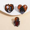 Creative Halloween Jewelry Ghost Collection Heart Brooches Haunted House Skull Pumpkin Head Shaped Pins For Festival Gift