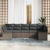VidaXL Ensemble de Canapé de Jardin 7 pièces avec Coussins Gris Poly Rattan 3345509
