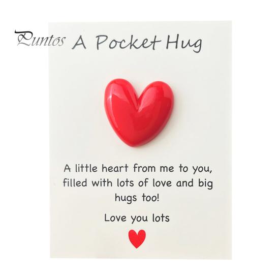 

Карманное сердце для объятий с поздравительными открытками Подарок для отношений на расстоянии для мамы и жены Маленькое сердце Карманный жетон для объятий на День святого Валентина Рождество Large