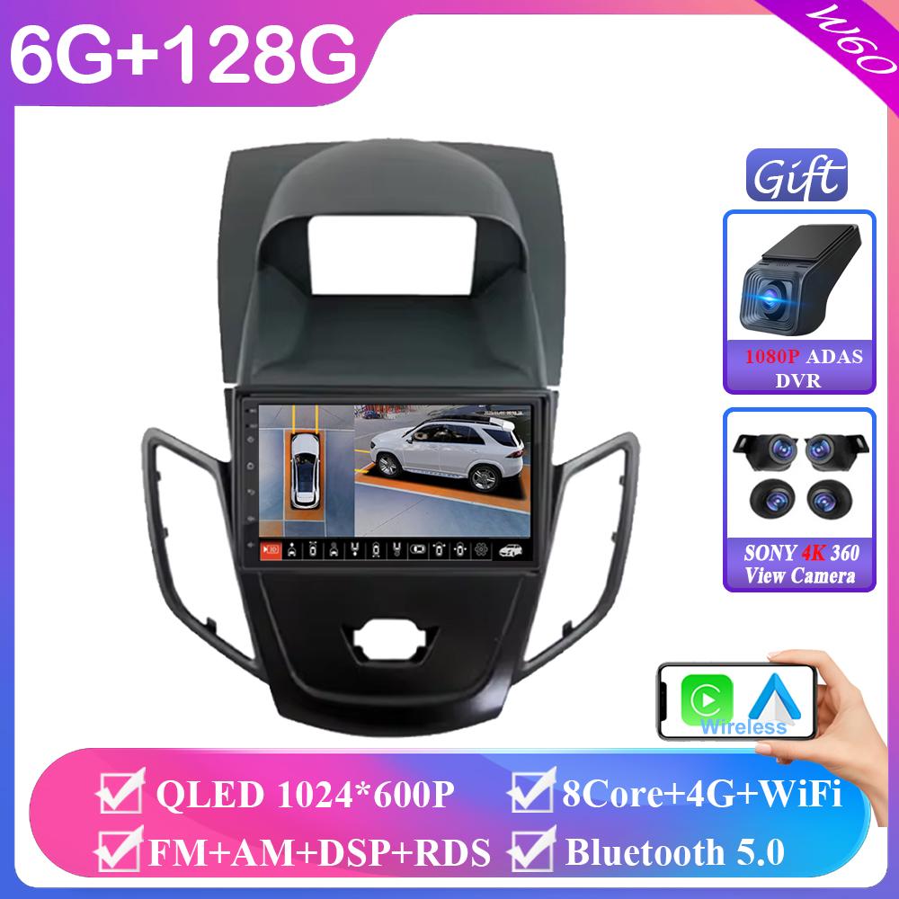 4G BT For Ford Fiesta 2008-2017 Car Radio Stereo Carplay Multimedia Video Player Stereo Navigation GPS Android Auto No 2din DVD