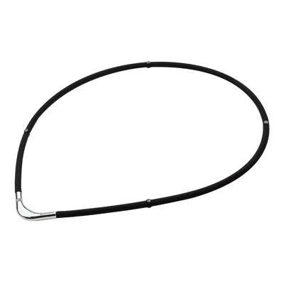 Phiten Necklace RAKUWA Magnetic Titanium Necklace 45cm Shoulder Relief Blood Male Female S- Black/Silver [Stiff Shoulders] [Stiff Neck] [Stiffness