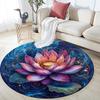 Lotus Round Area Rug,Carpet Rug for Living Room Bedroom Sofa Playroom Decor,Non-slip Floor Mat