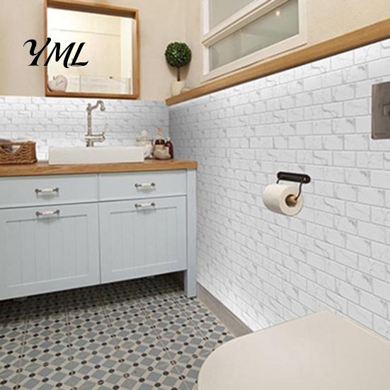 PVC Surface Protection Film 6Pcs Marble Pattern Peel And Stick Backsplash, Waterproof Brick Wall Panels, Self Adhesive Durable Cover Tile, Faux Stone
