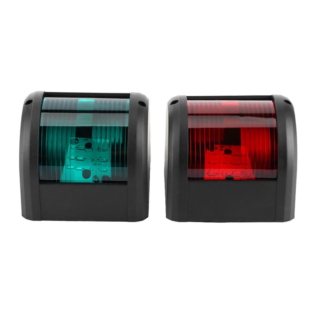 12V LED Navigation Light Waterproof Green Starboards Red Port Side Lamp for Marine Boat Yacht Black Shell