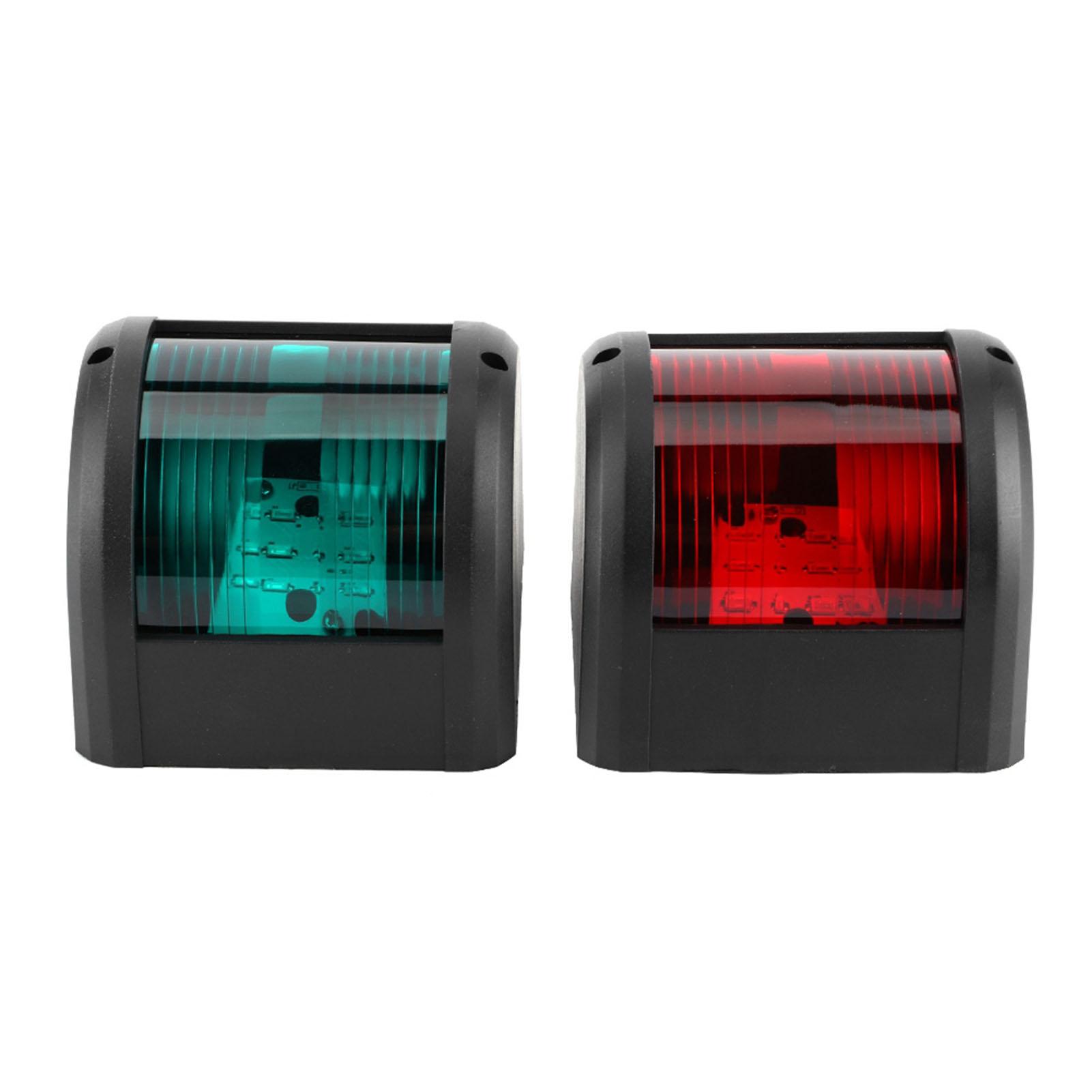 

12V LED Navigation Light Waterproof Green Starboards Red Port Side Lamp for Marine Boat Yacht Black Shell