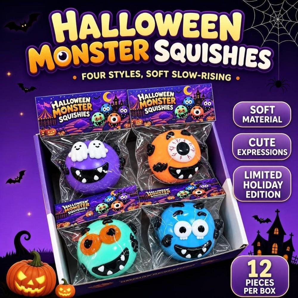 Halloween Theme Quirky Sensory Fidget Toy Slow Rising Dog Face Swap Squishy Office Desk Decor