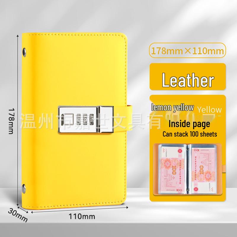 2024 Large Capacity Cash Savings Book with Password Lock - Portable Financial Management and Receipt Storage