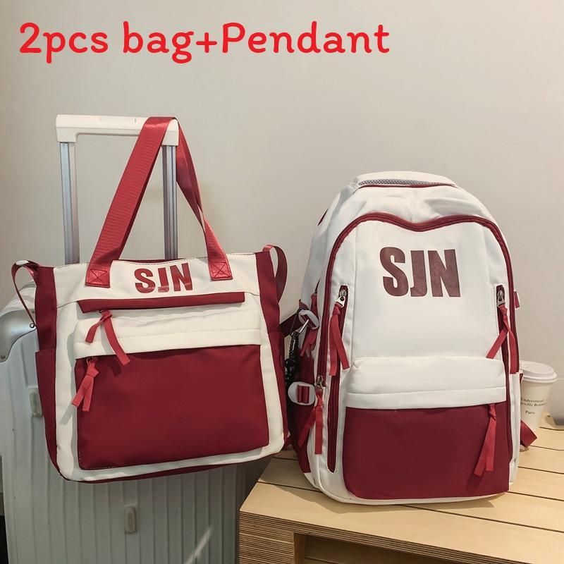 

Street Style Nylon Backpack With Padded Shoulder Straps For School And Travel красный