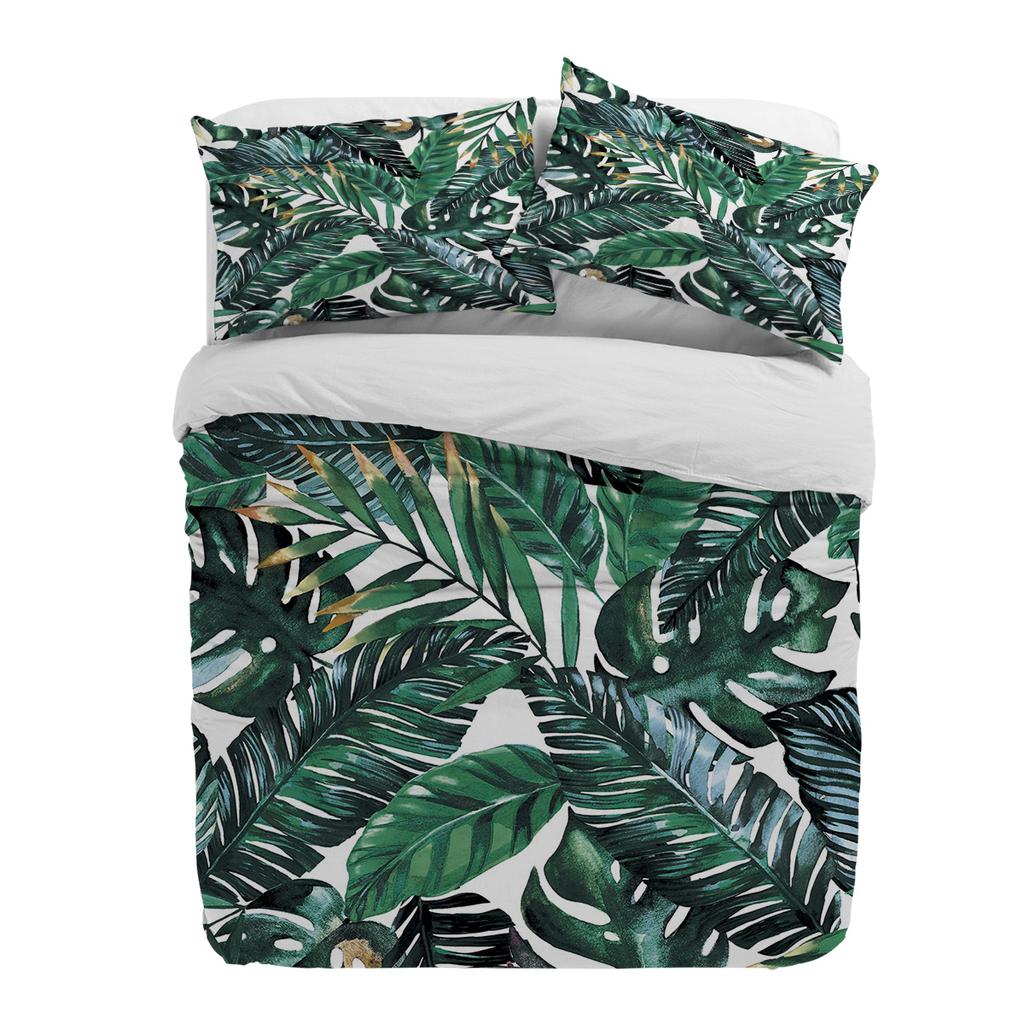 Tropical Plant Banana Leaf Green Duvet Cover With Pillow Case Custom 3pcs Bedding Set Quilt Cover Double Bed Home Textile