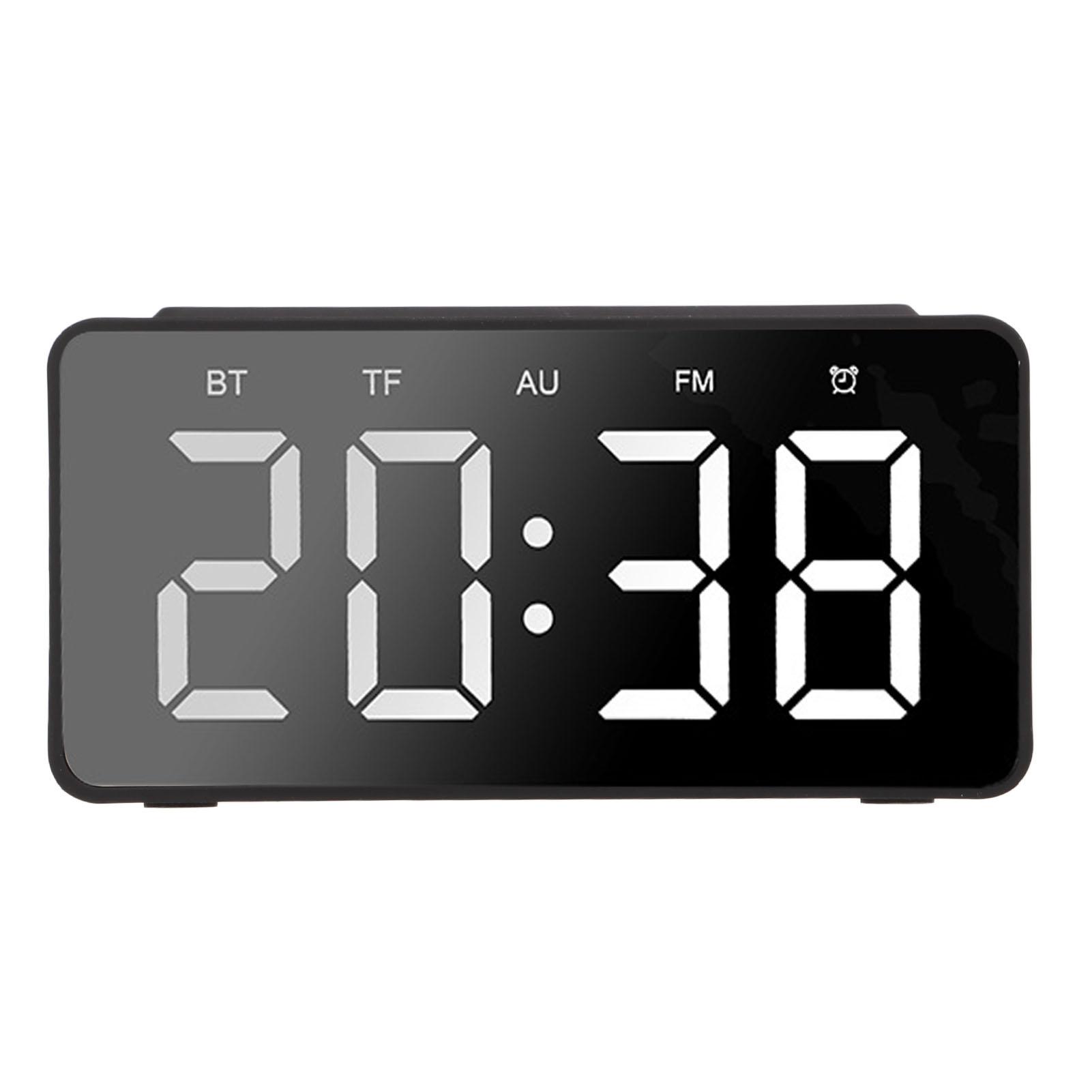 

Цифровой беспроводной будильник с зарядкой мобильного телефона, светодиодное зеркало, электронная карта памяти, считываемая, черный цвет