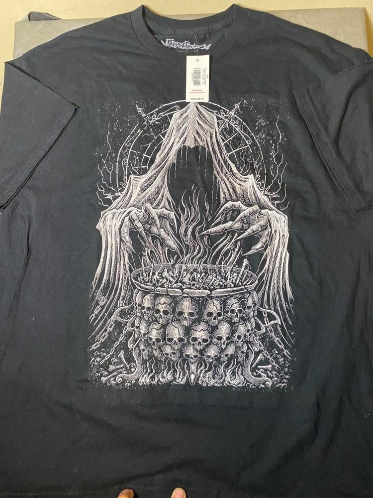 VAMPIRE FREAKS Мрачное Существо Двусторонний Черный Графический Футболка Размер XL-Новый с биркой Унисекс Футболка S