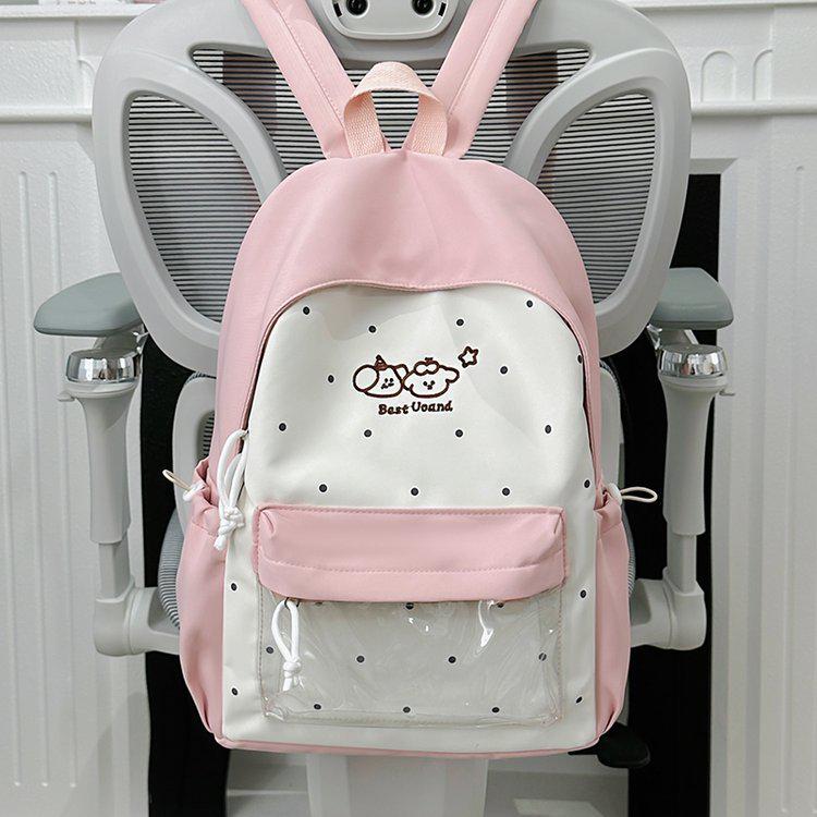 Large Capacity Japanese Style Backpack - Lightweight, Cute Cartoon Design for Female Students