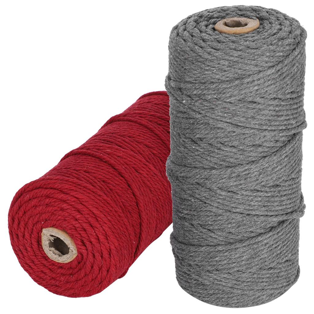 2Pcs 100 Meters Cotton Yarn Meters Knitting Rope Braid Macrame Handicrafts Hand DIY Craft