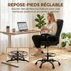 Ergonomic Office Chair, Drawing Chair, Adjustable Footrest, 61 x 61 x 108 cm, Black