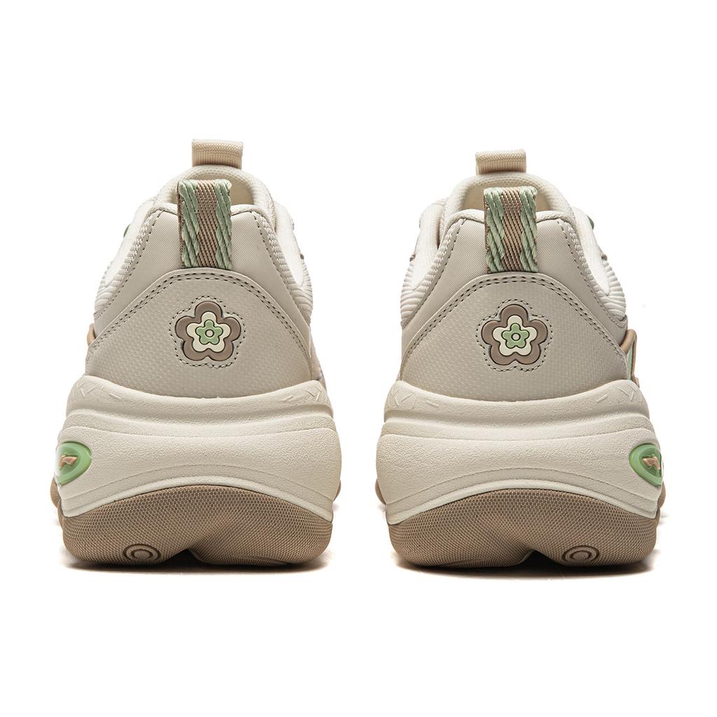 Li Ning Cushioning Slip Resistant Abrasion Resistant Support Height Increasing Low top Casual Shoes Women's Gray AGCW006-3