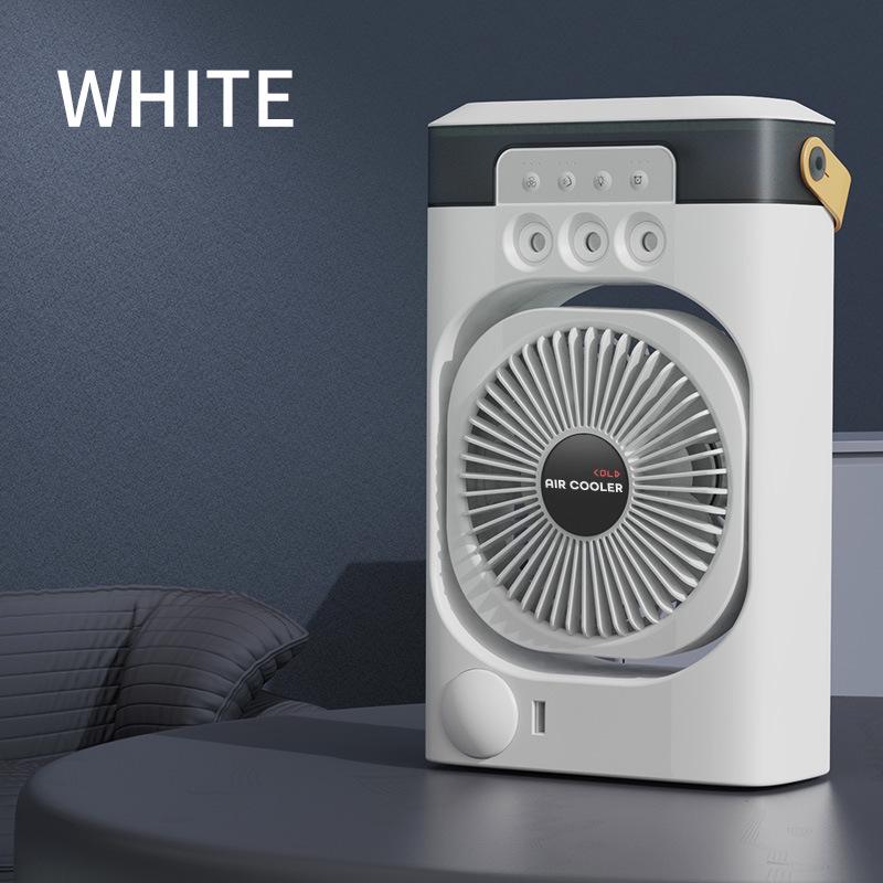 Compact USB Rechargeable Three-Speed Spray Fan with Humidifier for Desktop Use