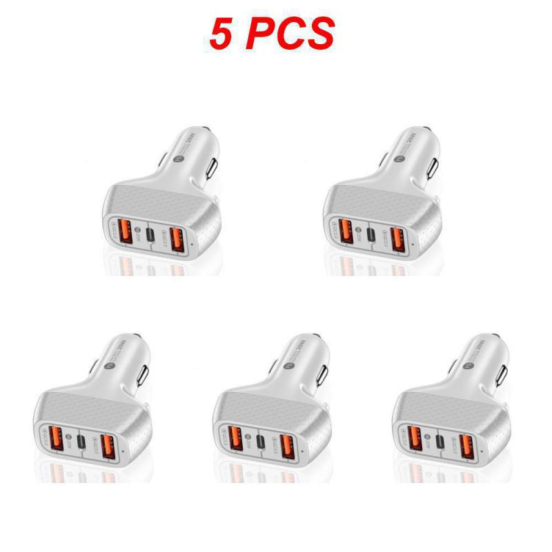 1/3/5PCS Mobile Phone Charger Durable Universal Type C Fast Charging 2usb Car Accessories Usb Car Charger Practica Portable