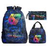 Sechs Sieben 67 Bedruckter Kinderrucksack Brottasche Federmäppchen Schultasche für Schüler Dreiteiliges Set