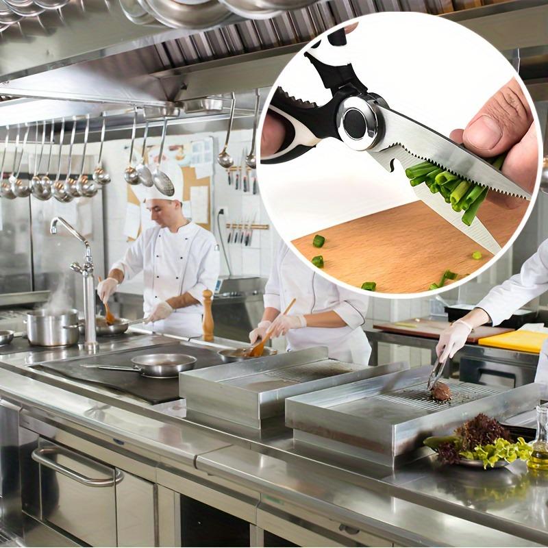 Strapazierfähige Küchenschere aus Edelstahl - Multifunktionale Schere für Hühnerknochen/Fischschuppen/Grillfleisch | Flaschenöffner