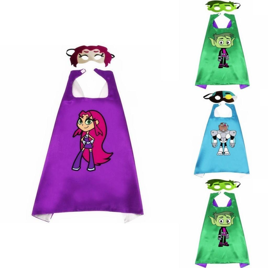 Vibrant Teen Titan Anime Superhero Costume Set With Cloak And Mask For Kids